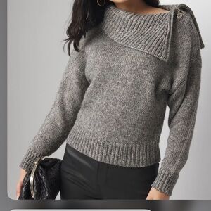 WHITE HOUSE BLACK MARKET ZIP NK DOLMAN PO MIXED METALLICS-XS